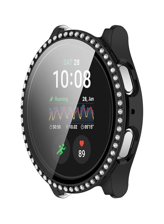 Galaxy Watch 7 Case,Bling for Samsung Galaxy Watch 7 44mm Women,Glitter Crystal Rhinestone Diamond Protective Case Hard PC Face Cover Bumper (Black) - Image 2