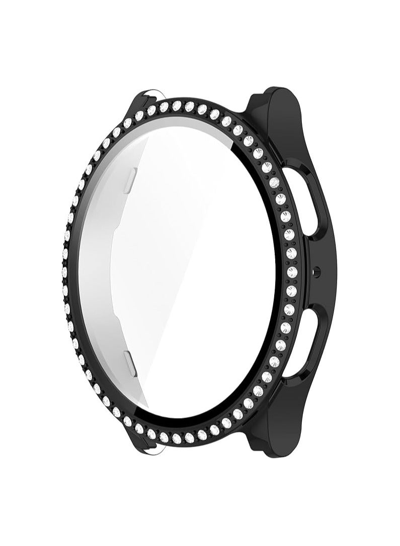 Galaxy Watch 7 Case,Bling for Samsung Galaxy Watch 7 44mm Women,Glitter Crystal Rhinestone Diamond Protective Case Hard PC Face Cover Bumper (Black) - Image 4