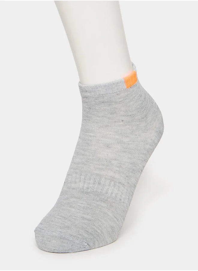 ستايلي Pack of 5 - Contrast Accent Ankle Socks