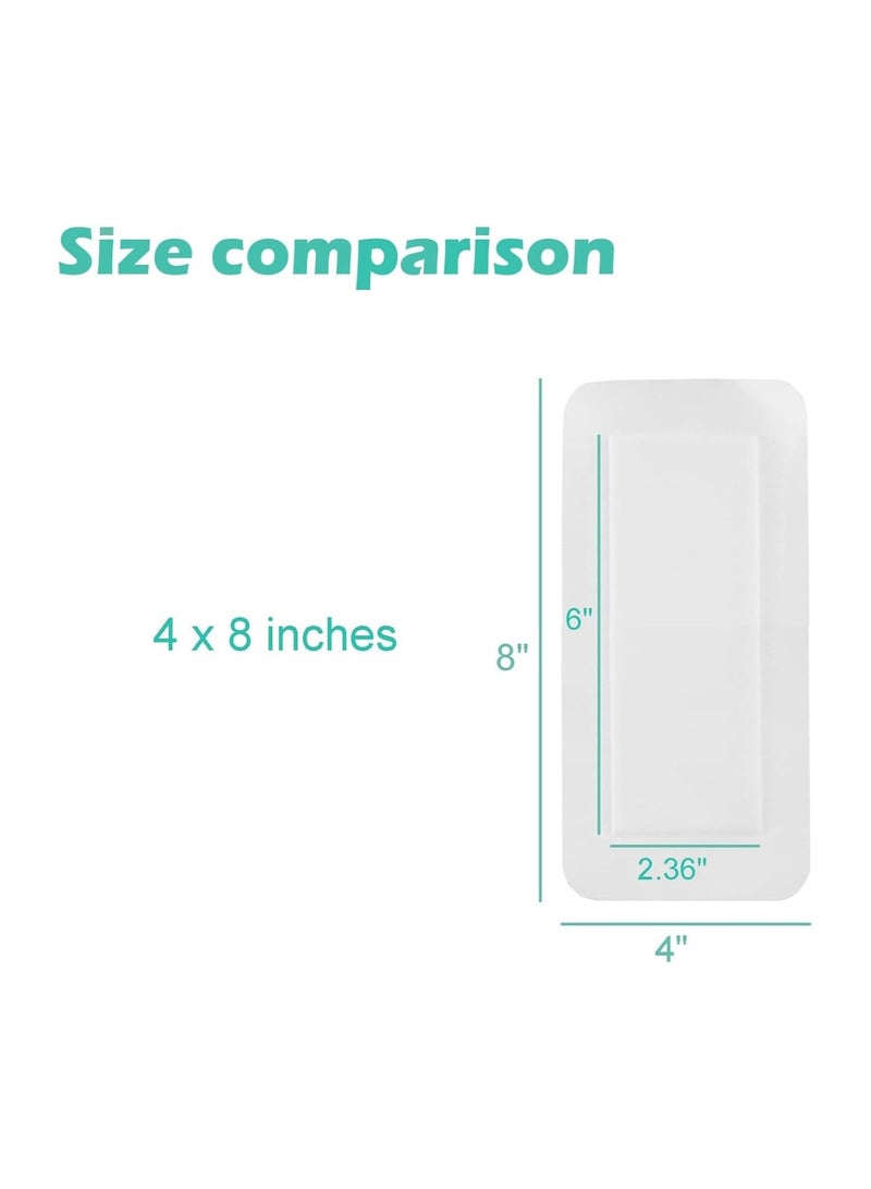 10 قطع ضمادة مقيدة لجزيرة جوز، وسائد معقم لاصقة، وضمادات لاصقة غير قابلة للتنفس مع وسادة غير عصا للعناء بالجرح لورك الركبة استبدال ساق الذراع بتر الظهر في البطن - Image 2