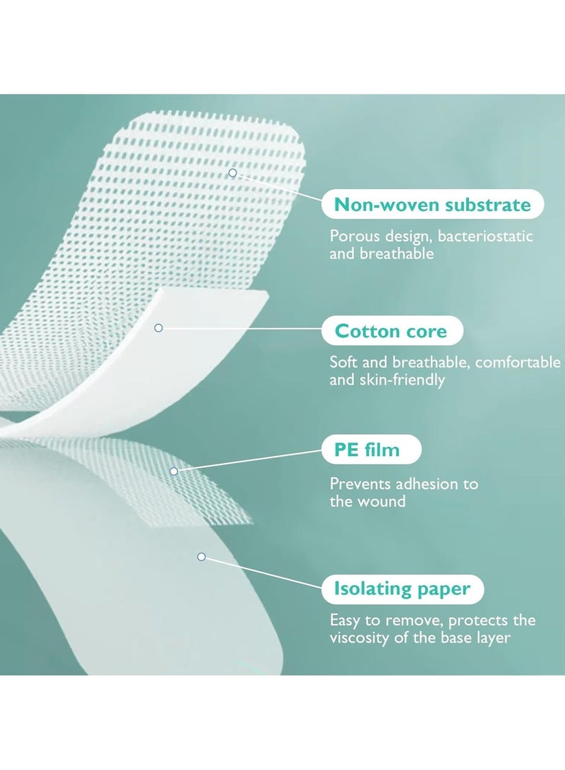 10 قطع ضمادة مقيدة لجزيرة جوز، وسائد معقم لاصقة، وضمادات لاصقة غير قابلة للتنفس مع وسادة غير عصا للعناء بالجرح لورك الركبة استبدال ساق الذراع بتر الظهر في البطن - Image 3