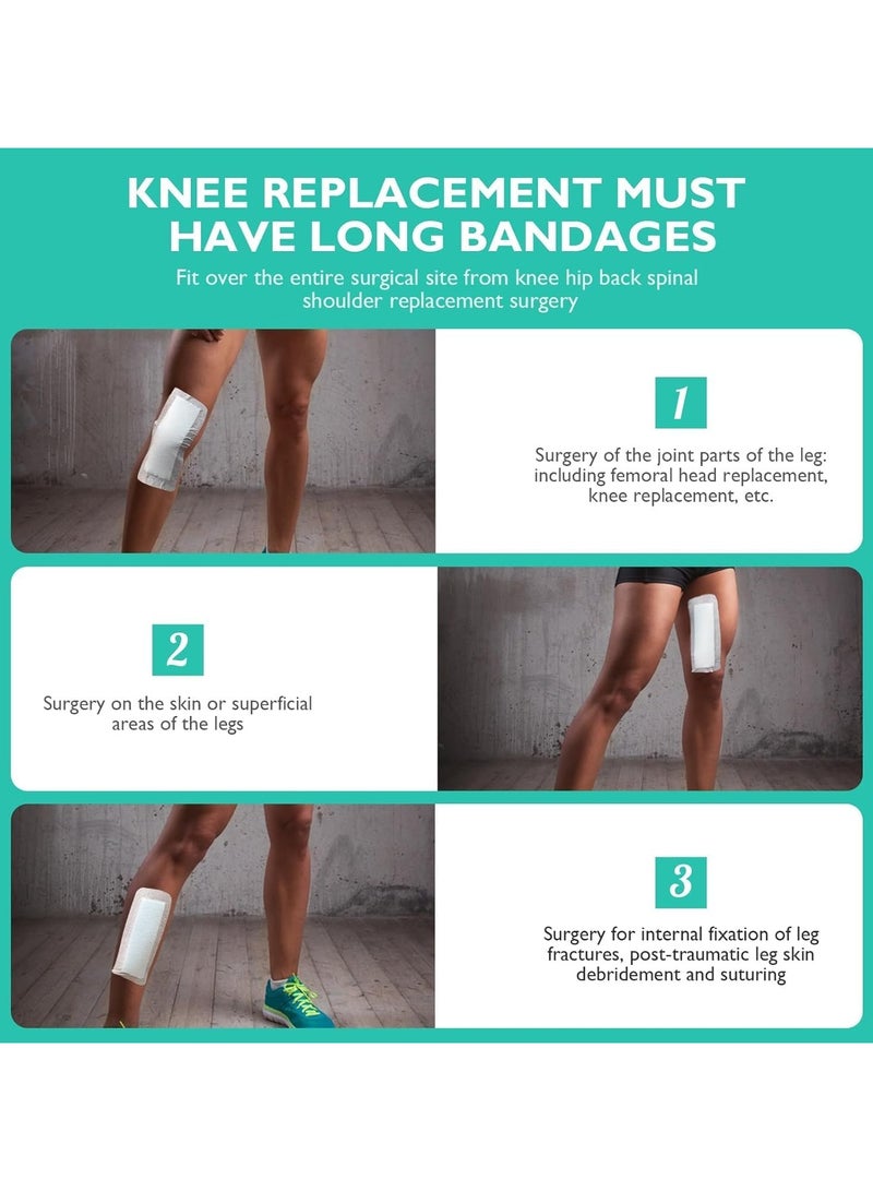 10 قطع ضمادة مقيدة لجزيرة جوز، وسائد معقم لاصقة، وضمادات لاصقة غير قابلة للتنفس مع وسادة غير عصا للعناء بالجرح لورك الركبة استبدال ساق الذراع بتر الظهر في البطن - Image 5