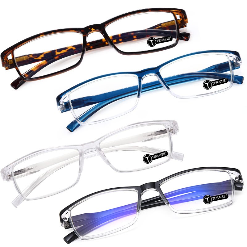 TERAISE Anti UV Reading Glasses 4 Pairs Blue Light Blocking Reader Womens Mens 150X - Image 3