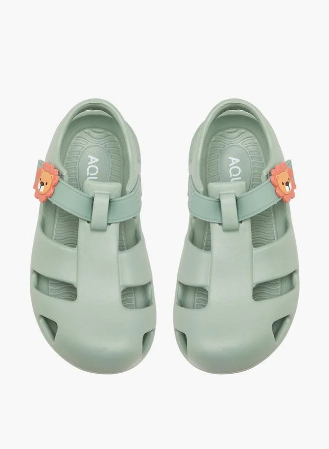 أكوا Boys Lion Accent Hook & Loop Fisherman Sandals