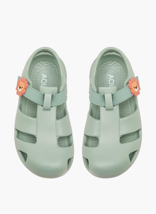 Aqua Boys Lion Accent Hook & Loop Fisherman Sandals - Image 1