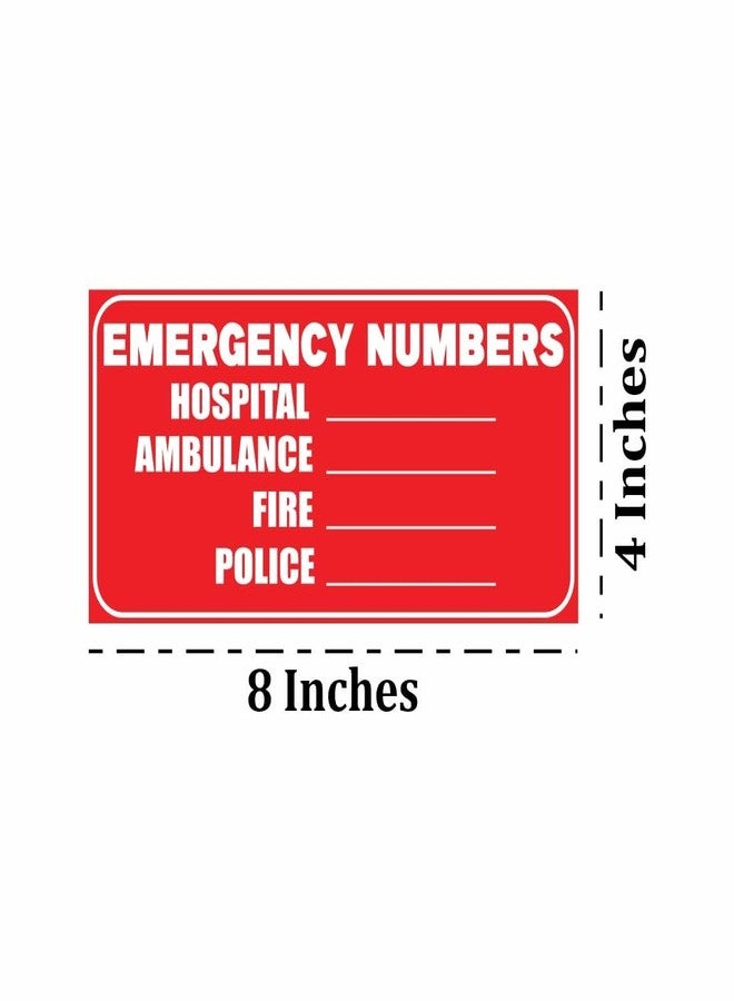 PRIBOX Emergency Numbers Sign Board – 8x4 Inches, Durable Sun Board, High-Visibility, Weather-Resistant Safety Sign for Hospitals, Offices, Schools & Public Spaces - Image 2