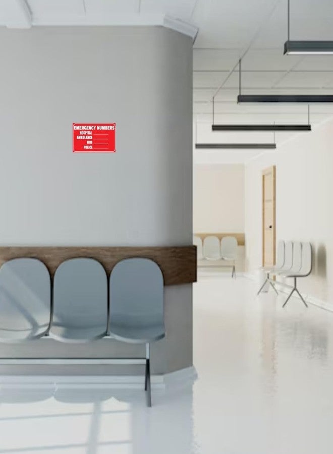 PRIBOX Emergency Numbers Sign Board – 8x4 Inches, Durable Sun Board, High-Visibility, Weather-Resistant Safety Sign for Hospitals, Offices, Schools & Public Spaces - Image 3
