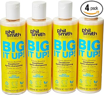 Phil Smith Be Gorgeous Big It Up Volume Boosting Conditioner For Fine and Flat Hair with Soy Protein to Help Promote Hair Health Moisture Locking Vegan Friendly 300 ml Pack of 4 - Image 1