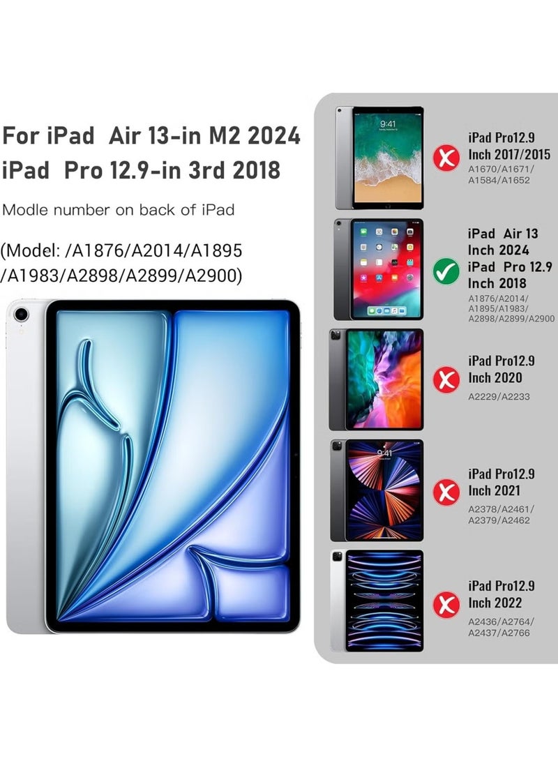 JAJEEK : iPad Air 13 Inch M2 2024 Case – Smart Case with Pencil Holder, Supports Pencil Pro & Pencil (USB-C), Touch ID & Auto Wake/Sleep, Rose Pink - Image 2