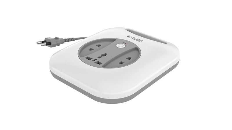 Polycab 6A 2 PIN GSquare Flex Box with 4 Meter Power Cord For Home Office Use With Surge Protection Socket For Computer Laptop White - Image 1