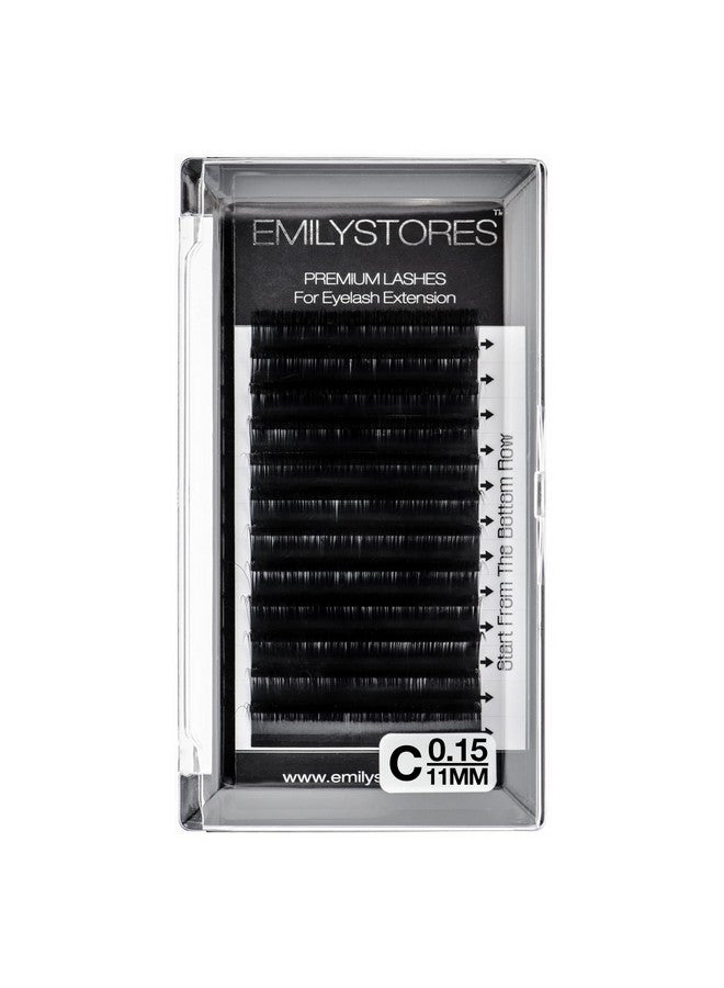 EMILYSTORES Eyelash Extensions 0.15Mm Thickness C Curl 11Mm Length Individual Volume Natural Eyelashes For Lash Extensions(0.15,C,11Mm) - Image 1