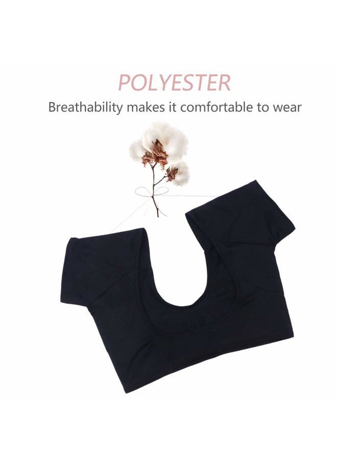 HEALLILY Sweat Guard Vest Underwear Vest Reusable Underarm Armpit Sweat Pads Shields Washable Sweat Shield Vest for Women Black Size L  - Image 2