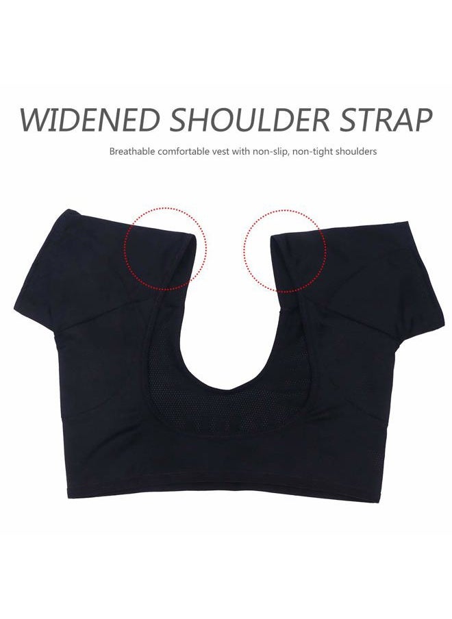 HEALLILY Sweat Guard Vest Underwear Vest Reusable Underarm Armpit Sweat Pads Shields Washable Sweat Shield Vest for Women Black Size L  - Image 5