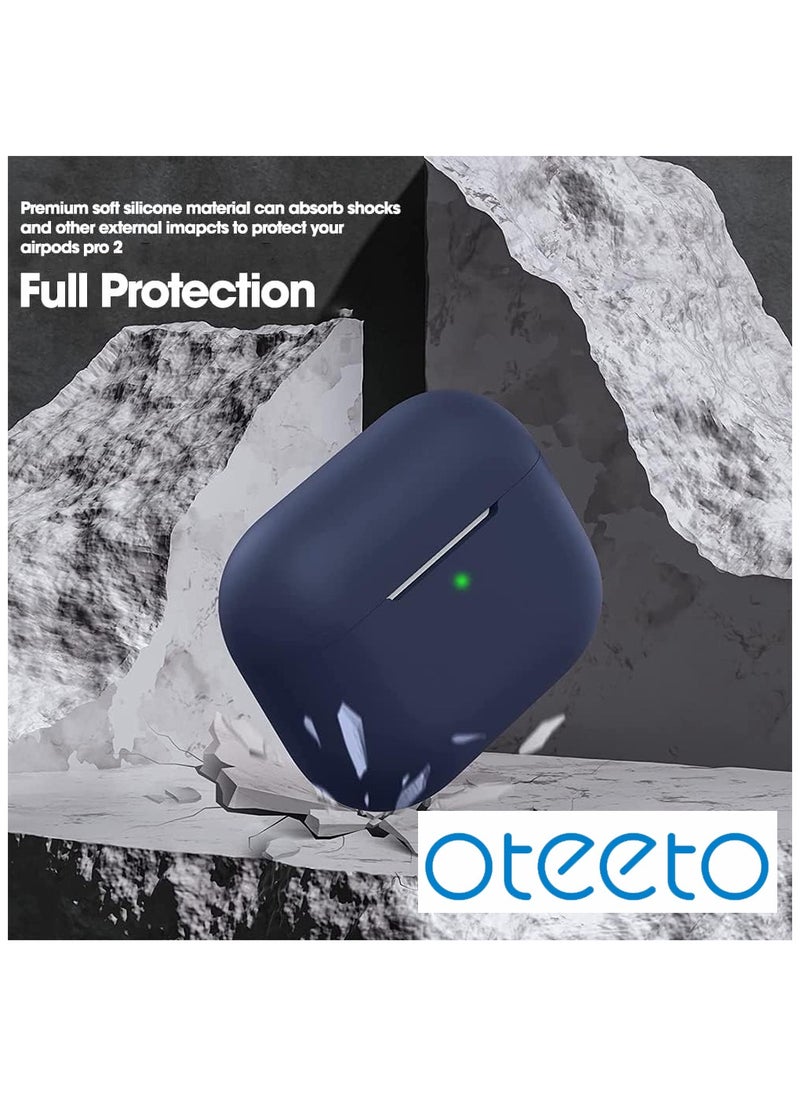Oteeto Oteeto AC05 Full Protection Silicone Earpod Case Designed For Aipods Pro and Airpods Pro 2 Blue  - Image 2