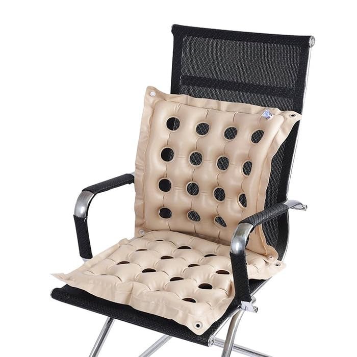 EASYCARE Polymer Premium Air Inflatable Comfortable Daily Use Chair Cushion for Office Wheel Chair Travel | Softness Non-Slip Hip Protector Prolonged Sitting Relief Pack of 2 - Brown - Image 1