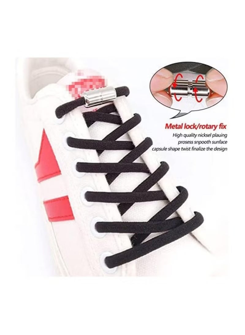 6 Pairs Shoe Laces No Tie Elastic Laces for All Shoes Universal Elastic Shoe Laces Tieless Running Shoelaces with Metal Buckles for Trainers Marathon Triathlon Runners Adults Kids - Image 3