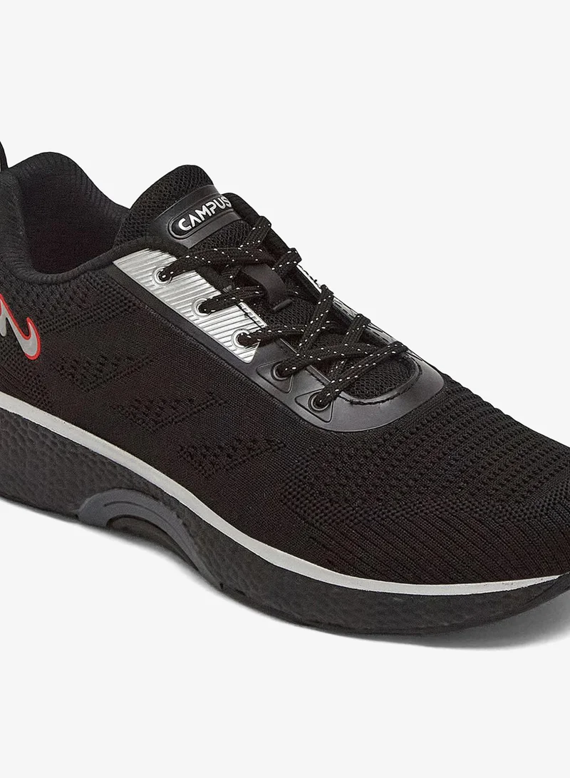 Campus  Men Ember Memory Foam Lace-Up Running Shoes-Black for Men | Best Price UAE