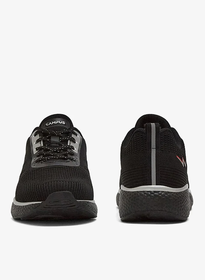 Campus  Men Ember Memory Foam Lace-Up Running Shoes-Black for Men | Best Price UAE