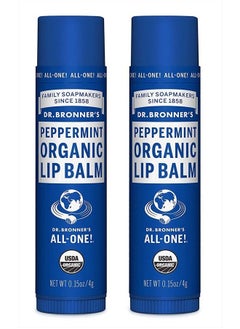 Dr. Bronner's Organic Lip Balm - Peppermint - 0.15 oz - 2 pk 