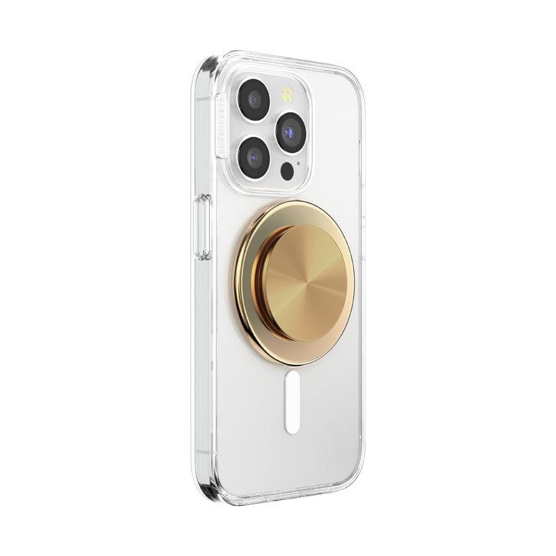 PopSockets Phone Grip for MagSafe, Magnetic Holder, Phone Stand, Enamel - Alum Radial Gold - Image 2