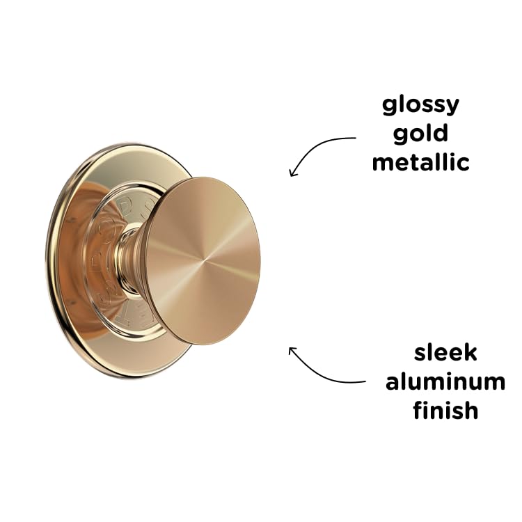 PopSockets Phone Grip for MagSafe, Magnetic Holder, Phone Stand, Enamel - Alum Radial Gold - Image 3