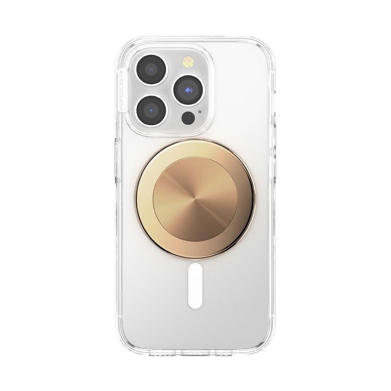 PopSockets Phone Grip for MagSafe, Magnetic Holder, Phone Stand, Enamel - Alum Radial Gold - Image 4