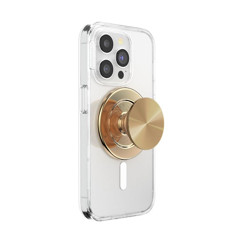 PopSockets Phone Grip for MagSafe, Magnetic Holder, Phone Stand, Enamel - Alum Radial Gold - Image 1