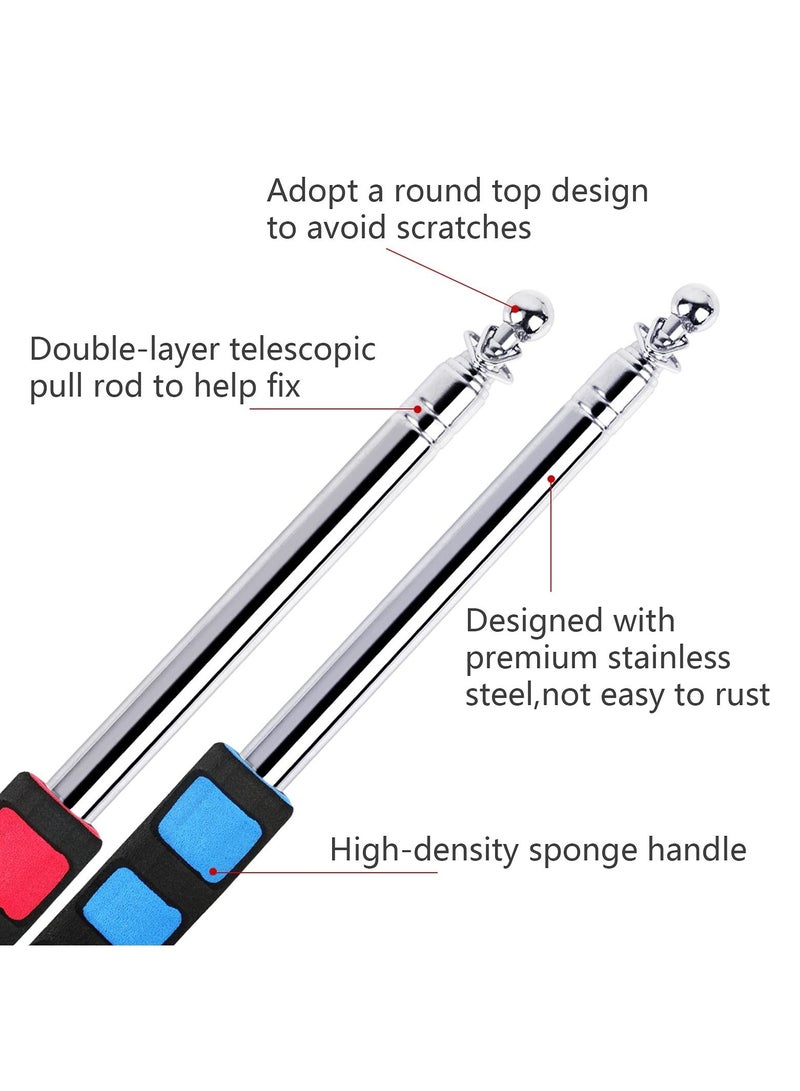 SYOSI Telescopic Flag Pole, Portable Pole for Camping with Lanyard, 2m Poles Stick Tourist Guide Travelling Presentation Pointer 2pcs, Random Color  - Image 2