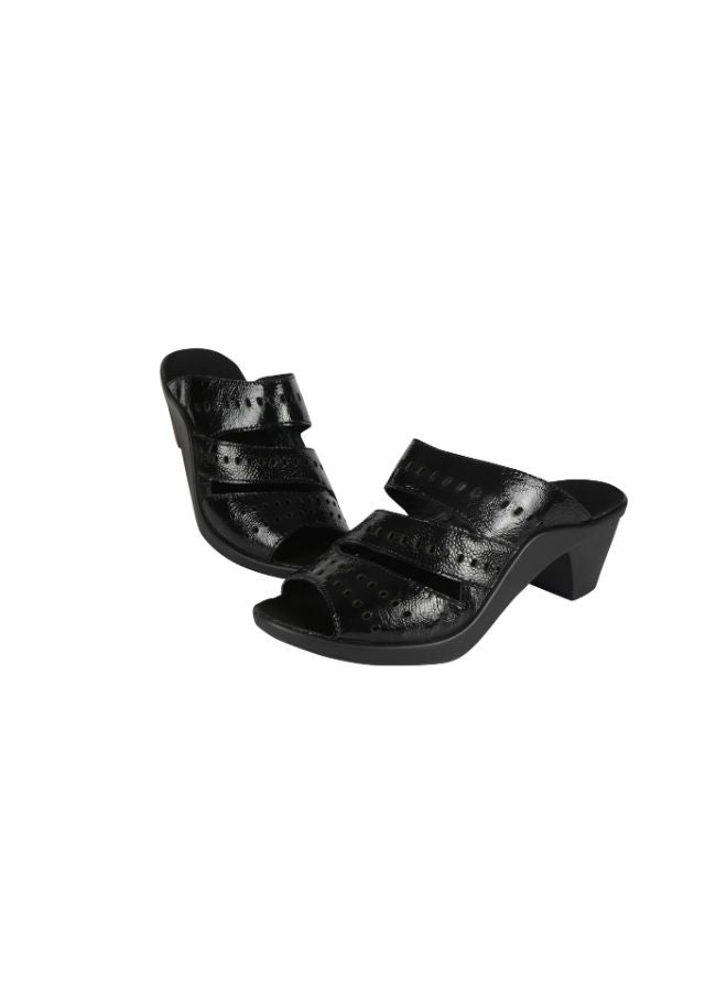 Romika Ladies Block Heel Sandals 27162-AR544 100 Black - Image 2
