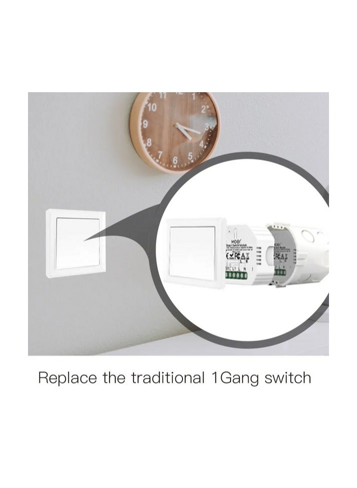 Smart Light Switch Module Tuya ZigBee 3.0, For upgrading Traditional Switches To Smart Ones, Ideal For Automating Lights And Appliances In Homes And Offices With Voice Control, Works With Alexa, Google Home, and Tuya Hub, MS104Z - White  - Image 1