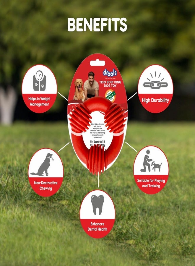 Drools Dog Non-Toxic Rubber Toy for Dogs, Trio Bolt Ring 130g Pack | Non Destructive Chewing | Enhance Dental Health | High Durability | Helps in Weight Management - Image 5