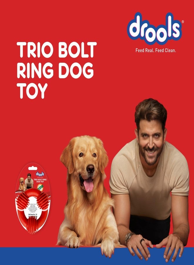 Drools Dog Non-Toxic Rubber Toy for Dogs, Trio Bolt Ring 130g Pack | Non Destructive Chewing | Enhance Dental Health | High Durability | Helps in Weight Management - Image 3