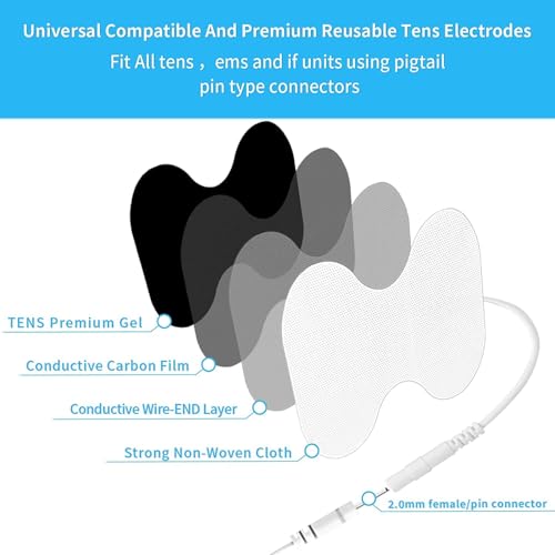 INIMAGINE 10 Pcs Tens Machine Set of Self-Adhesive Tens Pads, Muscle Stimulator Electrodes, Compatible with Tens Machine and Physiotherapy Equipment, Ideal for Targeted Relief with Massager Patch Functionality - Image 2