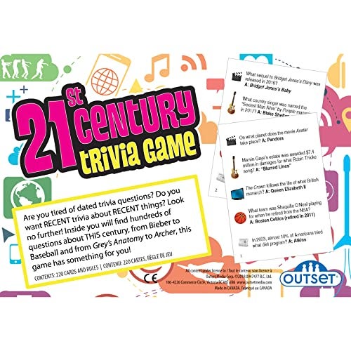 Outset Media 21st Century Trivia Game - Party Game - Family Game - Travel Game - Fun and Easy to Play - 1200 Trivia Questions - for 2 or More Players - Ages 12+ - Image 3