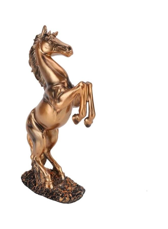 Eco-Friendly Resin Lucky Gifts Horse Statue Sculpture, White/Copper Horse Standing Statue, for Office Decor for Home Decor(bs-021 Copper Color)  - Image 3