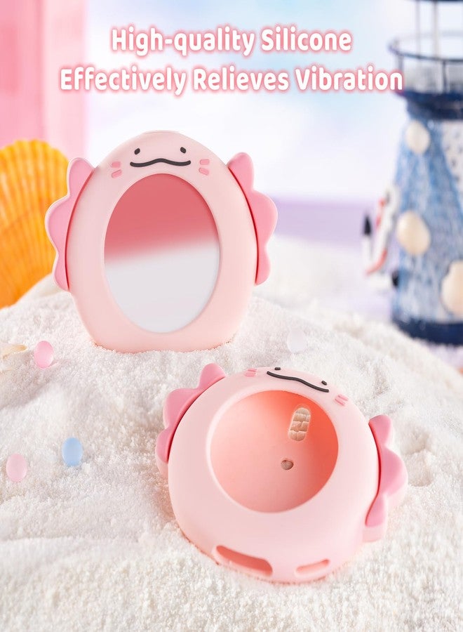 BUBBLELOGUS Cute Protective Case for GO Plus+, Soft Silicone Cover Shell with Heart-Shaped Charm and Adjustable Wrist Strap - Pink Axolotls - Image 2