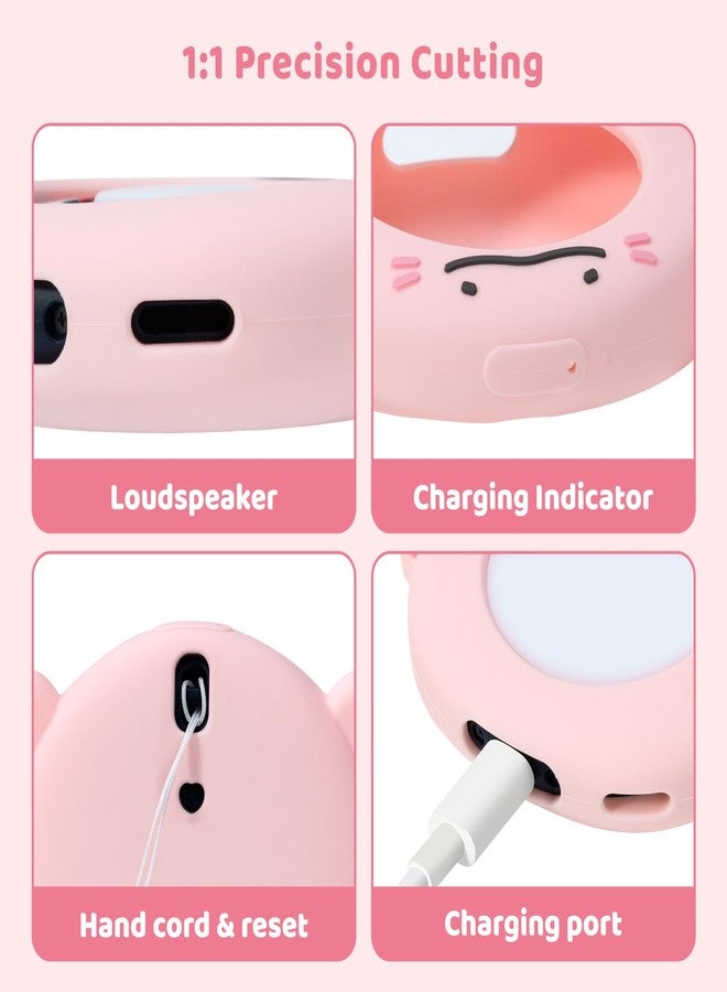 BUBBLELOGUS Cute Protective Case for GO Plus+, Soft Silicone Cover Shell with Heart-Shaped Charm and Adjustable Wrist Strap - Pink Axolotls - Image 3