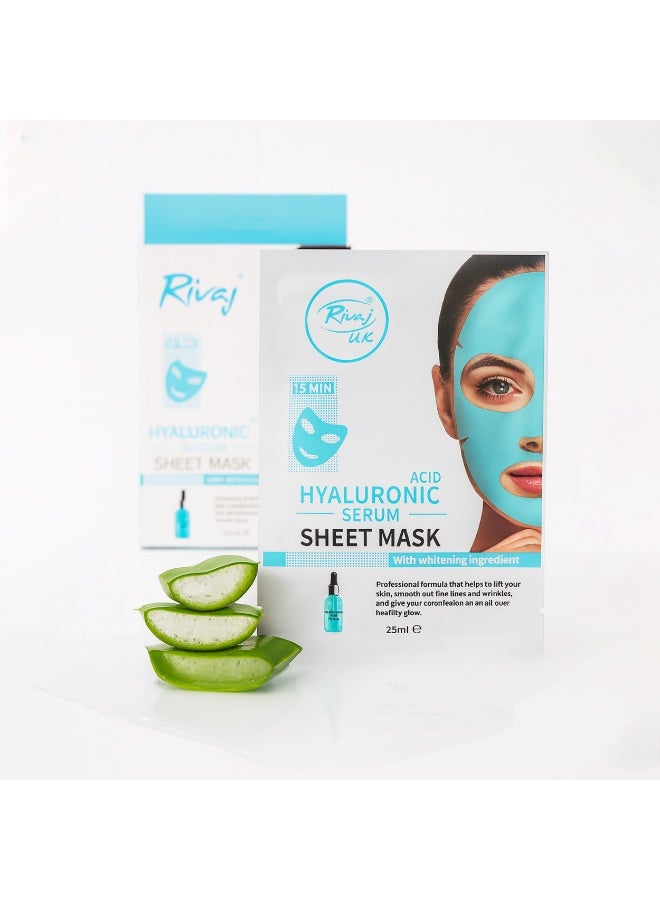 Rivaj UK RIVAJUK Facial Sheet Mask 3-in-1 Hyaluronic – Ultra-Hydrating & Glow-Boosting Face Mask for Dry, Dull Skin | Moisturizing Korean-Style Sheet with Hyaluronic Acid | Single Use Skincare Treatment | UAE Edition - Image 1