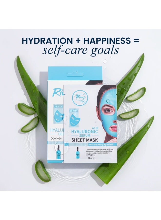 Rivaj UK RIVAJUK Facial Sheet Mask 3-in-1 Hyaluronic – Ultra-Hydrating & Glow-Boosting Face Mask for Dry, Dull Skin | Moisturizing Korean-Style Sheet with Hyaluronic Acid | Single Use Skincare Treatment | UAE Edition - Image 5