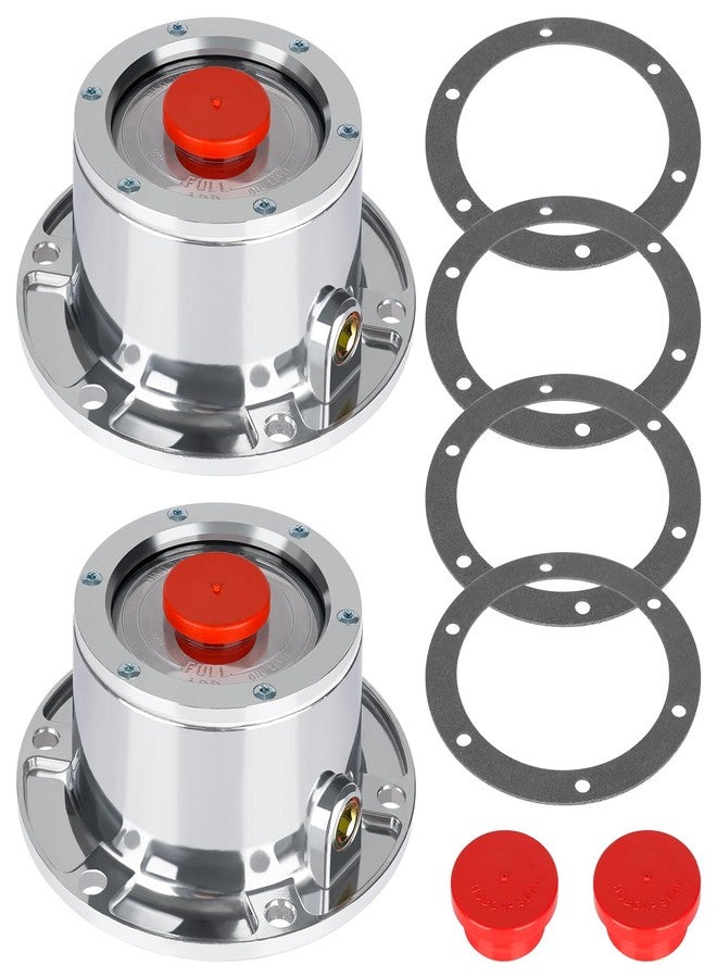 CheeMuii 343-4009 Trailer Hub Cap 2 PCS 3434009 Aluminum Hubcaps for Trailer Axle with Extra 2 PCS Rubber Plugs and Gaskets Replaces Stemco 343-4009 - Image 1