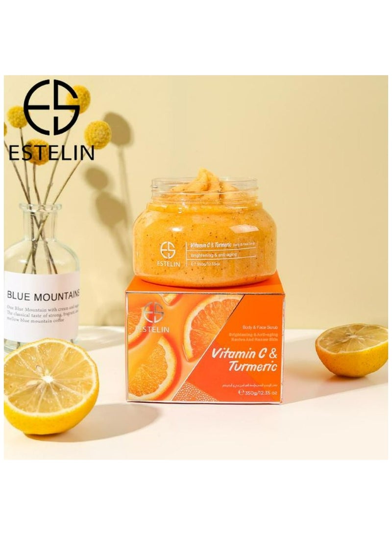 إستيلين مقشر ومبيض للوجه والجسم بخلاصه الكركم وفيتامين سي 350 جرام - Image 2