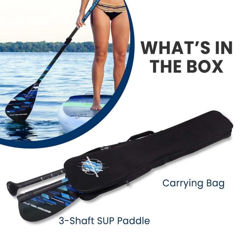 SereneLife Stand Up Paddle Board Carbon Fiber Adjustable Paddle - 3-Shaft Adjustable Water Paddle Oar for SereneLife Inflatable Stand Up Paddleboard - Image 5