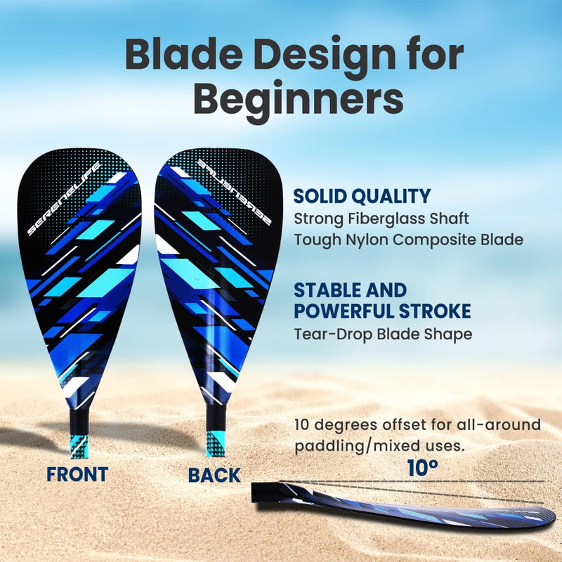 SereneLife Stand Up Paddle Board Carbon Fiber Adjustable Paddle - 3-Shaft Adjustable Water Paddle Oar for SereneLife Inflatable Stand Up Paddleboard - Image 2
