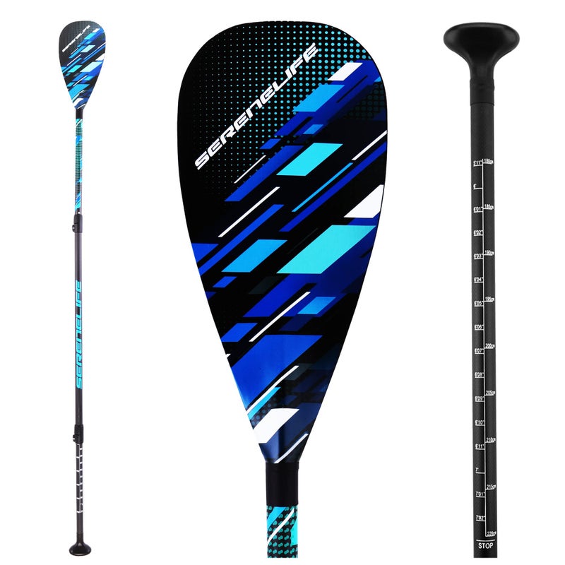 SereneLife Stand Up Paddle Board Carbon Fiber Adjustable Paddle - 3-Shaft Adjustable Water Paddle Oar for SereneLife Inflatable Stand Up Paddleboard - Image 1