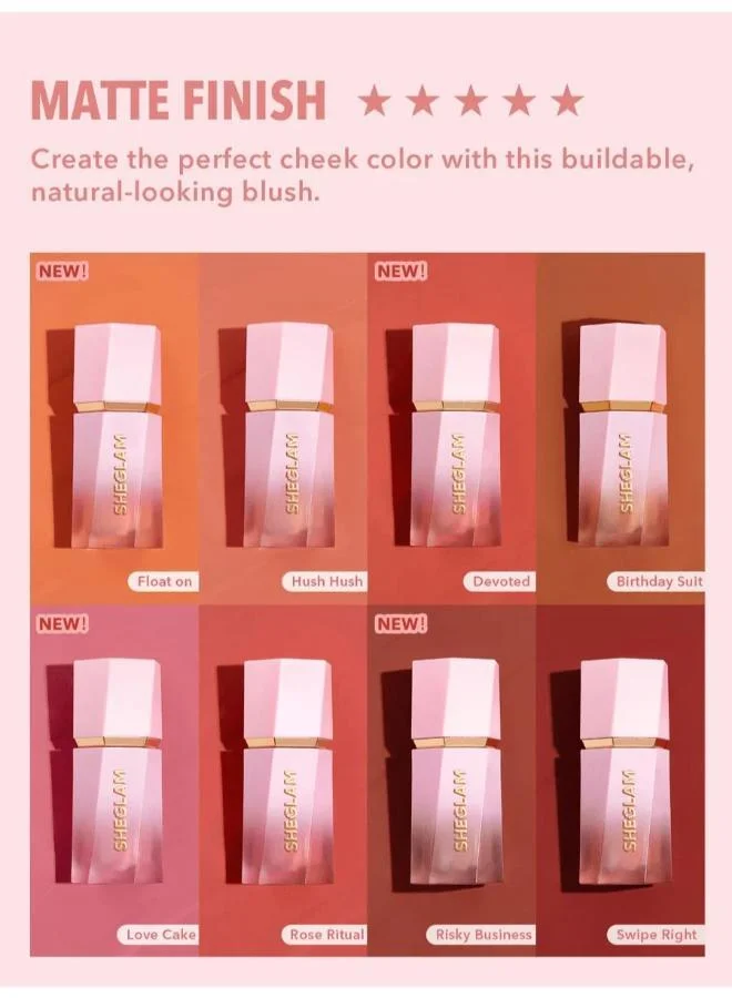 SHEGLAM Color Bloom Liquid Blush Matte Finish-Birthday Suit