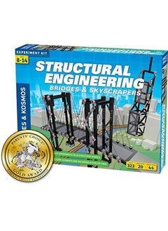 Thames & Kosmos Structural Engineering Bridges & Skyscrapers ; Science & Engineering Kit ; Build 20 Models ; Learn About Force Load Compression Tension ; Parents' Choice Gold Award Winner Blue  - Image 2