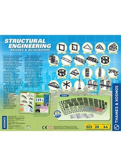 Thames & Kosmos Structural Engineering Bridges & Skyscrapers ; Science & Engineering Kit ; Build 20 Models ; Learn About Force Load Compression Tension ; Parents' Choice Gold Award Winner Blue  - Image 4