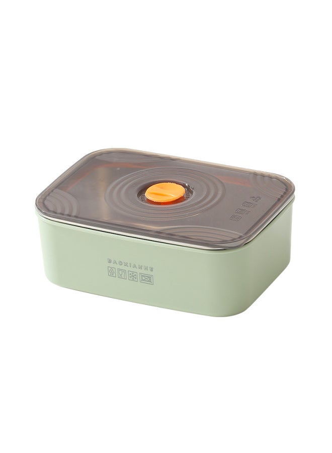 Macaron Stainless Steel Preservation Box Compressed Sealed Box Microwave Refrigerator Storage Box With Lid Leak-proof Fruit Lunch Box-Specifications:Electrolytic: Small Two-grids Crisper Box (green)  - Image 1