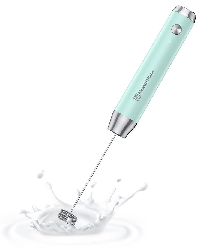 RECHARGEABLE MILK FROTHER HANDHELD ELECTRIC FOAM MAKER WATERPROOF DETACHABLE STAINLESS STEEL WHISK DRINK MIXER FOAMER FOR LATTES CAPPUCCINOLUNAFRO NS