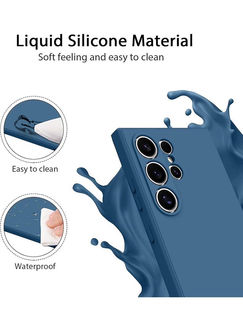 Theodor Protective Slim Fit Case Liquid Silicone Cover with Full Body Protection Anti-Scratch Shockproof Case For Samsung Galaxy S25 Ultra (Blue) - Panda - Image 4